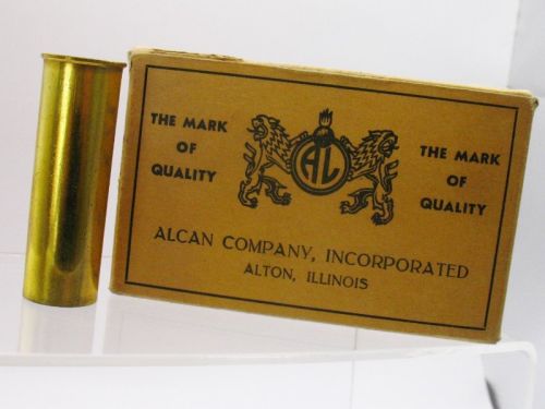 BOX OF 10 ALCAN ITALY SOLID BRASS 12 GAUGE CASES 